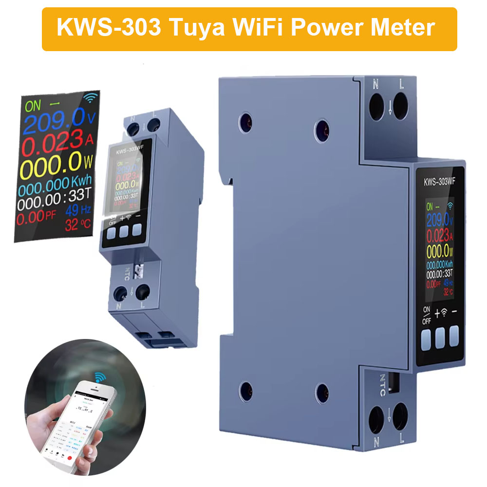 Energy Meter Bidirectional - KWS-303 Tuya WiFi Измеритель мощности с