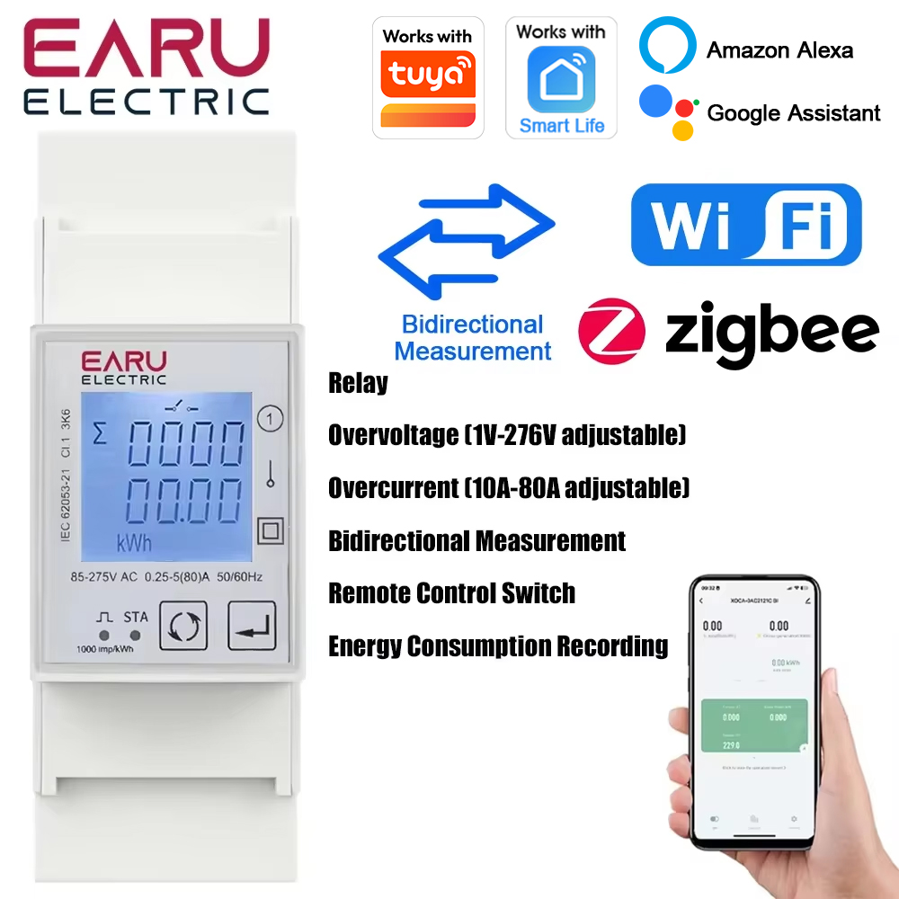 Energy Meter Bidirectional - Счетчик энергии EARU AC 110В 220В