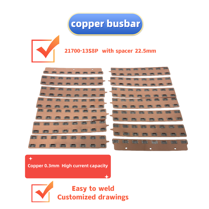 Bus Bar Copper - Медная шина 21700-13S8P для литиевых аккумуляторов