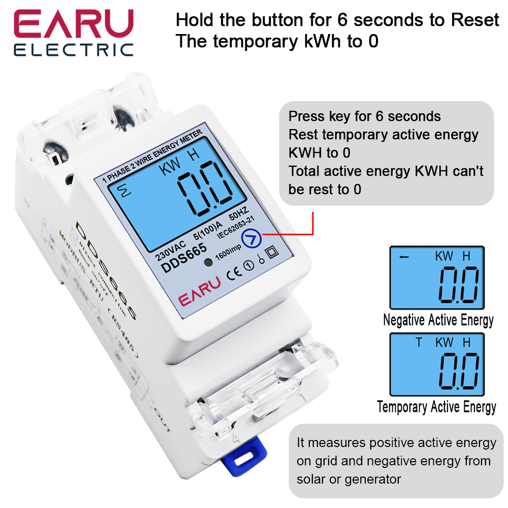 Энергомонитор EARU AC230V 50Hz – обзор и цена Energy Meter Bidirectional