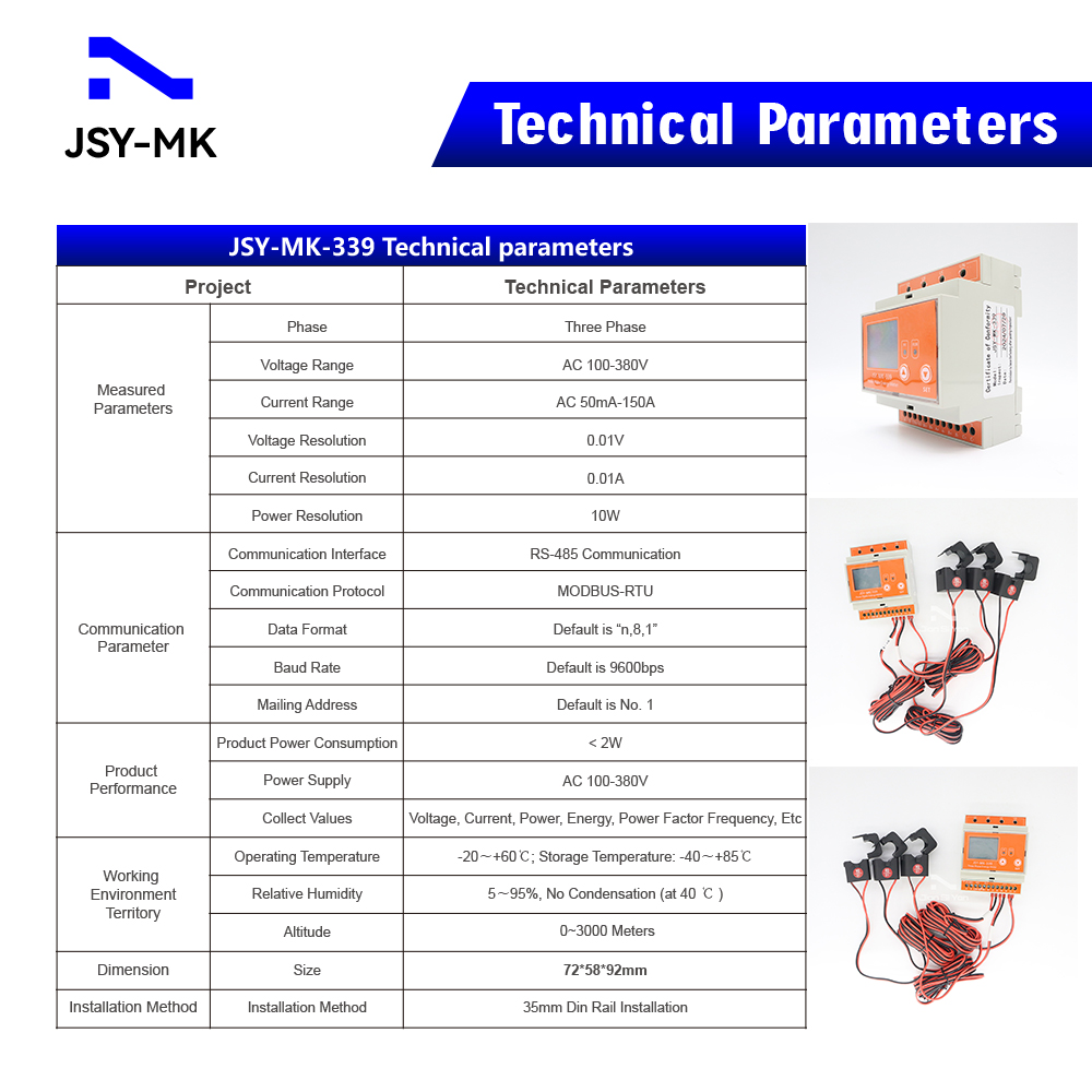 JSY-MK-339 RS485 Двунаправленн – обзор и цена Energy Meter Bidirectional