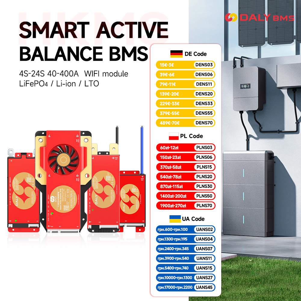 DALY 100 BMS Lifepo4 4S 7S 8S  – обзор и цена Smart Bms